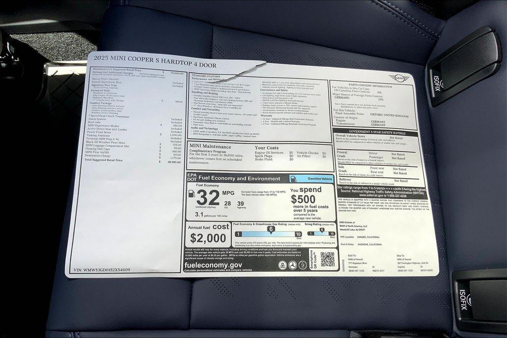 new 2025 MINI Hardtop car, priced at $38,985
