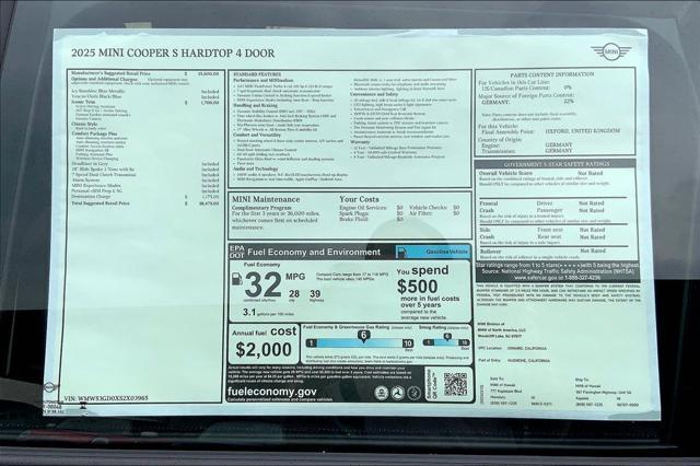 new 2025 MINI Hardtop car, priced at $38,475
