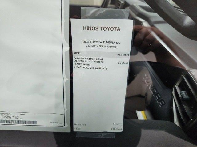 new 2025 Toyota Tundra car, priced at $54,653