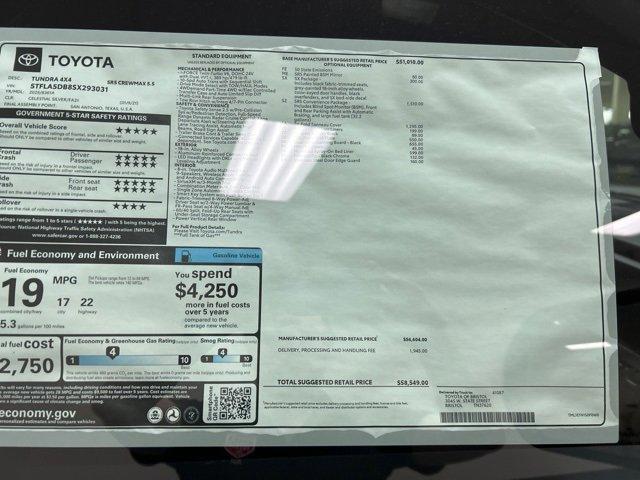 new 2025 Toyota Tundra car, priced at $54,845