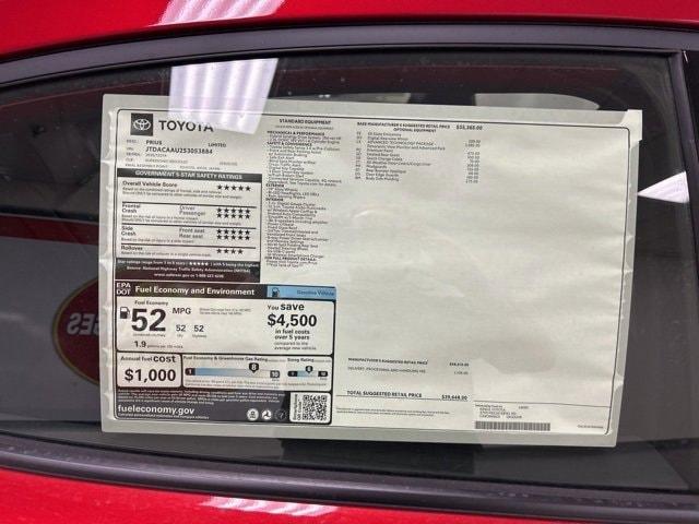 new 2025 Toyota Prius car, priced at $39,148