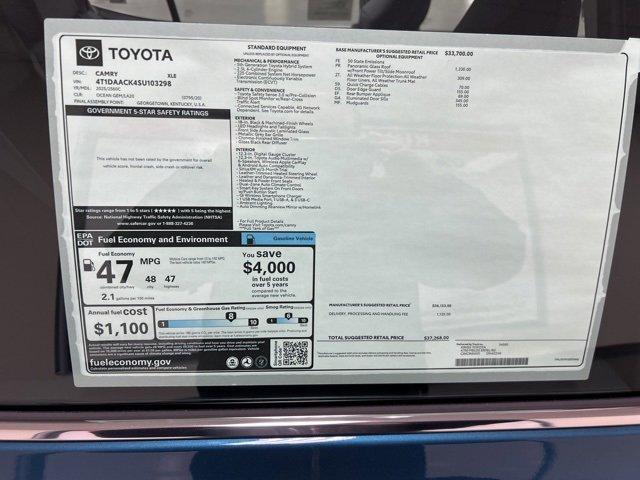 new 2025 Toyota Camry car, priced at $36,768