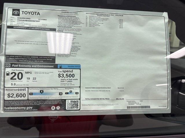 new 2025 Toyota Sequoia car, priced at $85,142