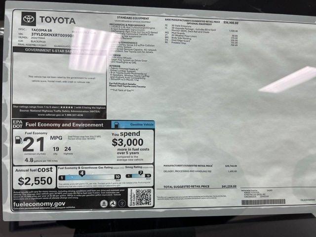 new 2024 Toyota Tacoma car, priced at $39,282