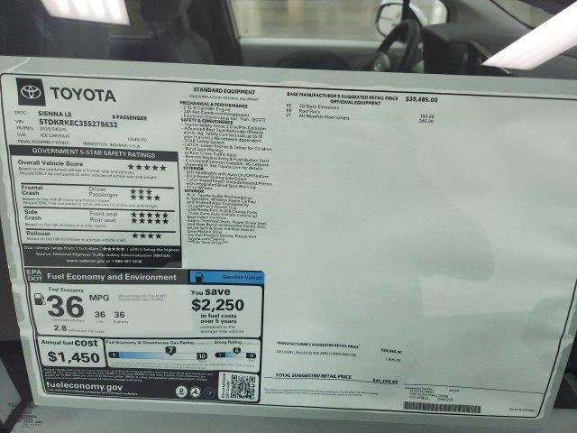 new 2025 Toyota Sienna car, priced at $41,390