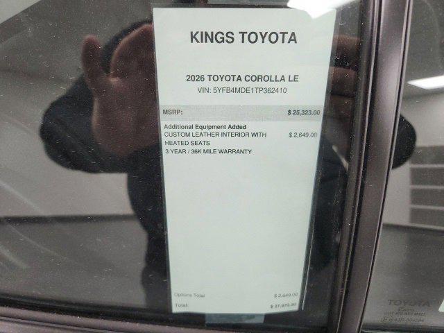 new 2026 Toyota Corolla car, priced at $27,227