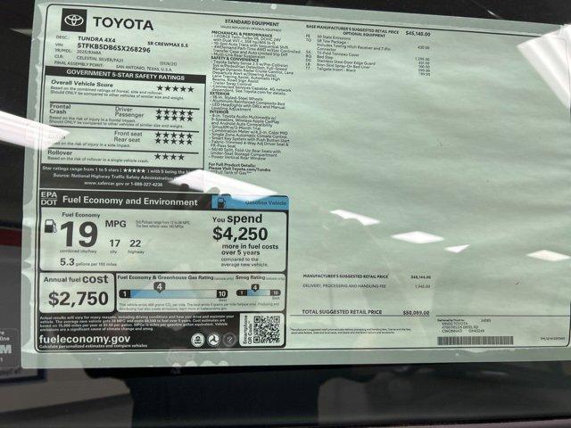 new 2025 Toyota Tundra car, priced at $47,121