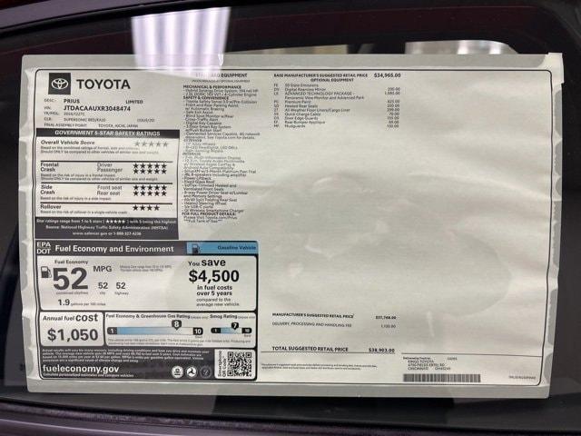 new 2024 Toyota Prius car, priced at $38,403