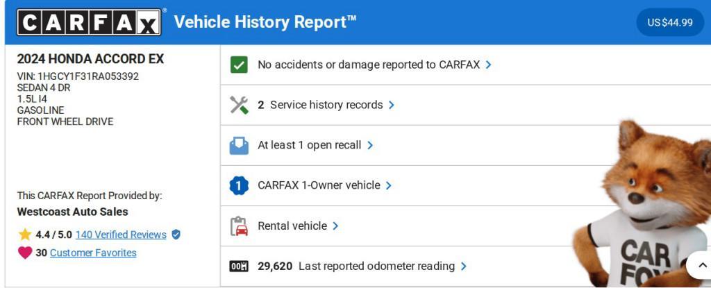 used 2024 Honda Accord car, priced at $23,280