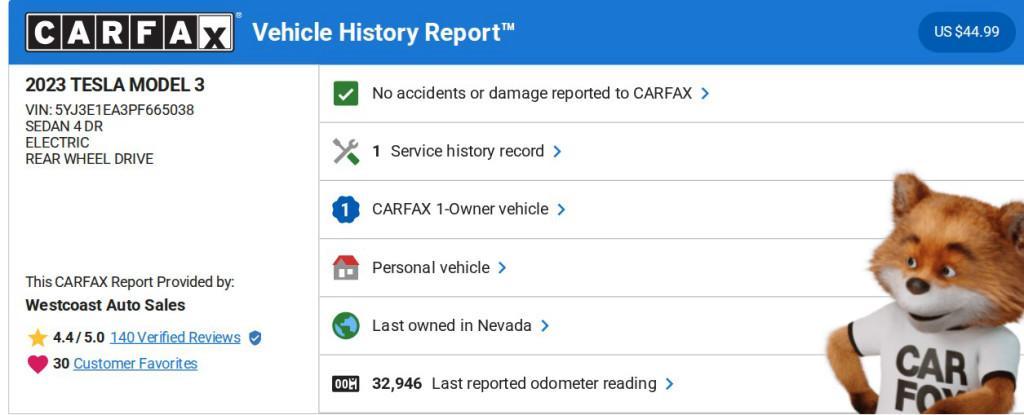 used 2023 Tesla Model 3 car, priced at $22,420