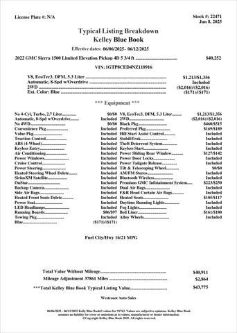 used 2022 GMC Sierra 1500 car, priced at $38,500