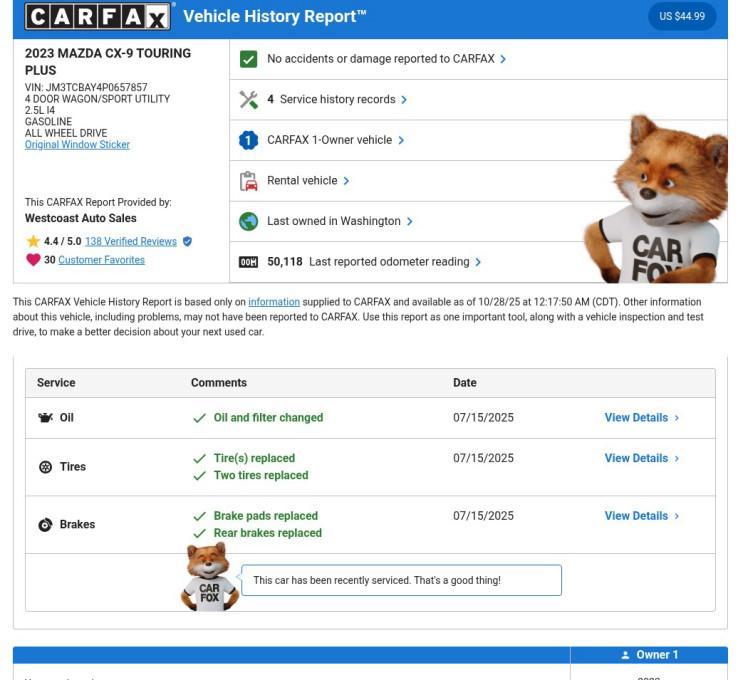 used 2023 Mazda CX-9 car, priced at $23,031