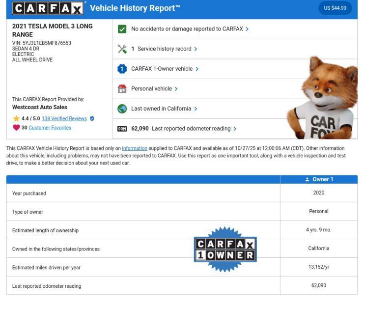 used 2021 Tesla Model 3 car, priced at $20,755