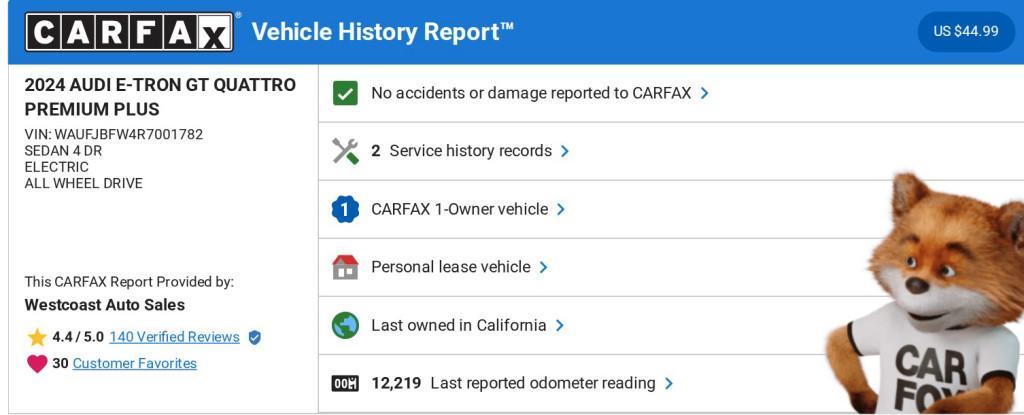 used 2024 Audi e-tron GT car, priced at $59,138