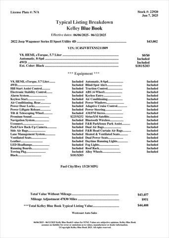 used 2022 Jeep Wagoneer car, priced at $39,888