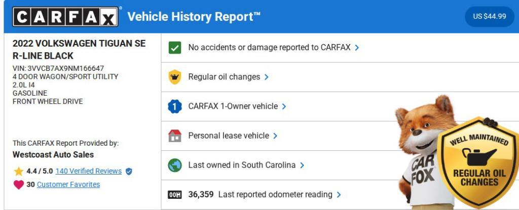used 2022 Volkswagen Tiguan car, priced at $21,102