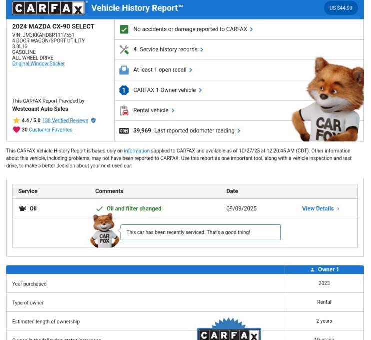 used 2024 Mazda CX-90 car, priced at $25,231