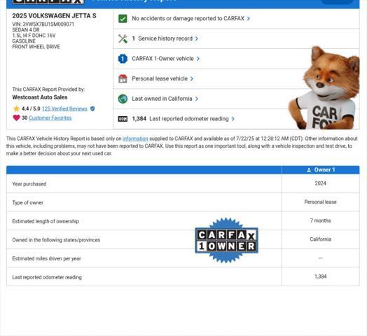 used 2025 Volkswagen Jetta car, priced at $21,013