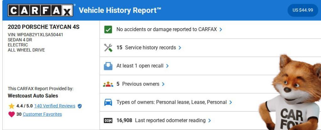 used 2020 Porsche Taycan car, priced at $56,444