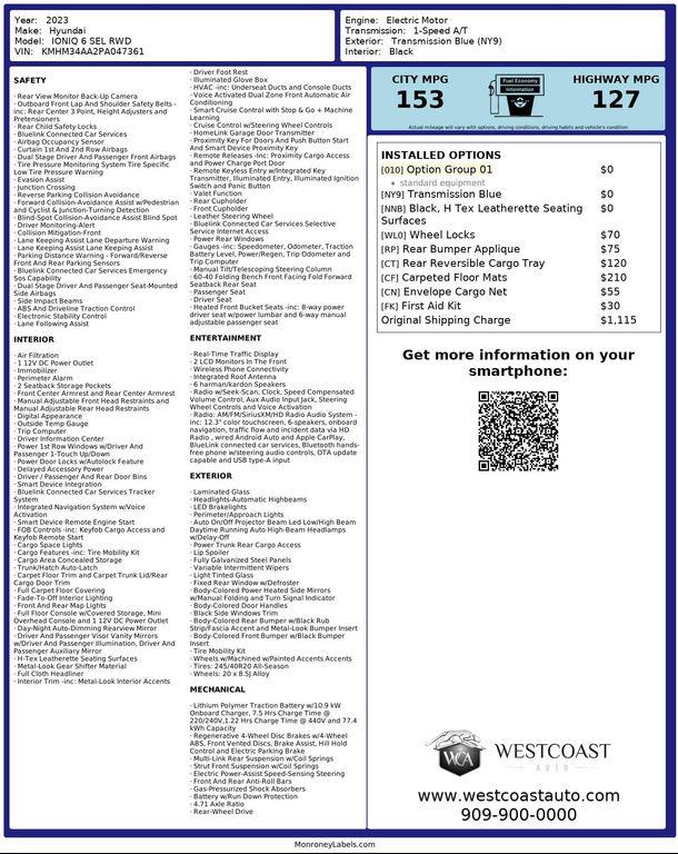 used 2023 Hyundai IONIQ 6 car, priced at $23,482