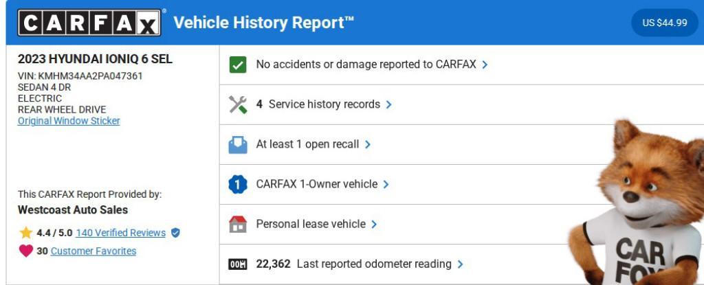 used 2023 Hyundai IONIQ 6 car, priced at $23,482