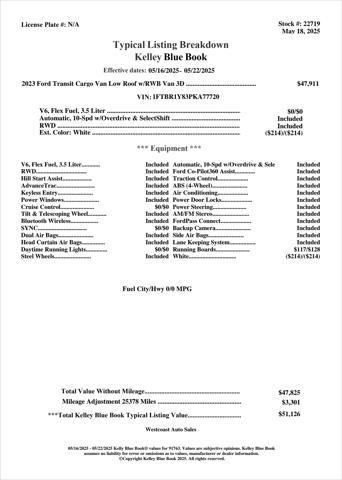 used 2023 Ford Transit-250 car, priced at $34,878
