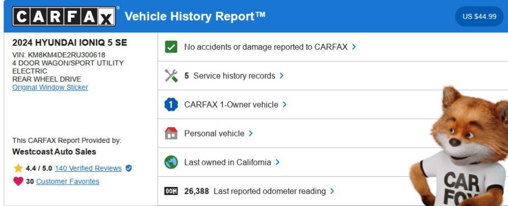 used 2024 Hyundai IONIQ 5 car, priced at $23,725