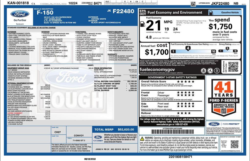 used 2018 Ford F-150 car, priced at $18,653