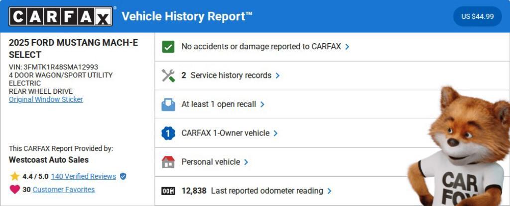 used 2025 Ford Mustang Mach-E car, priced at $31,439