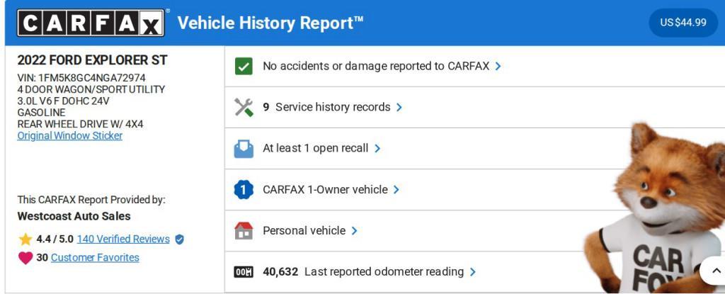 used 2022 Ford Explorer car, priced at $35,047