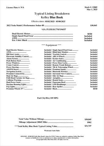 used 2022 Tesla Model 3 car, priced at $27,638