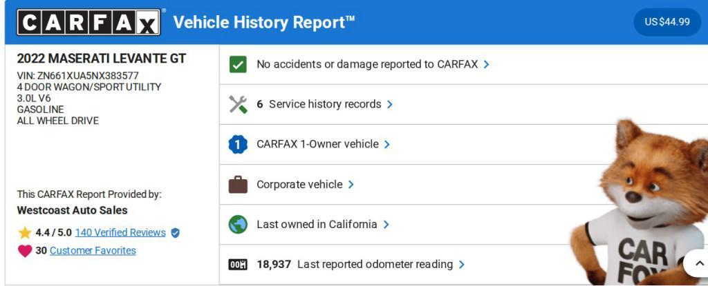 used 2022 Maserati Levante car, priced at $37,249