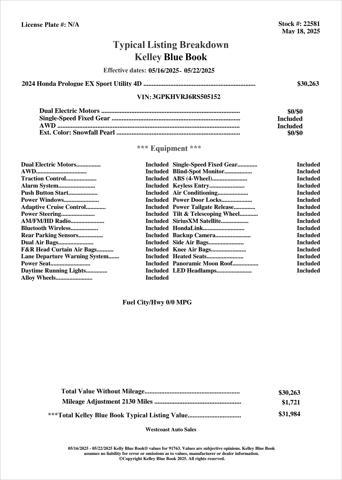 used 2024 Honda Prologue car, priced at $28,576