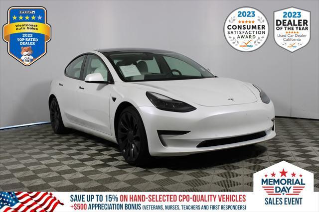 used 2022 Tesla Model 3 car, priced at $26,375