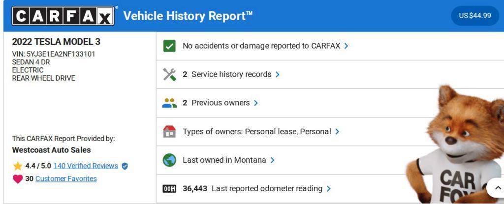 used 2022 Tesla Model 3 car, priced at $21,896
