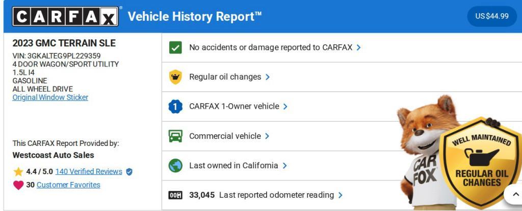 used 2023 GMC Terrain car, priced at $20,594