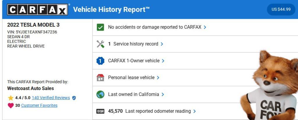 used 2022 Tesla Model 3 car, priced at $21,278