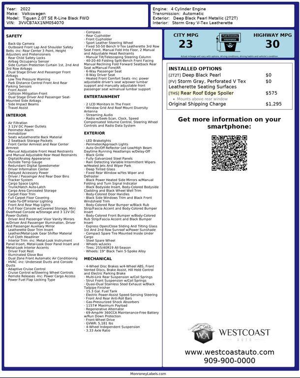 used 2022 Volkswagen Tiguan car, priced at $23,138