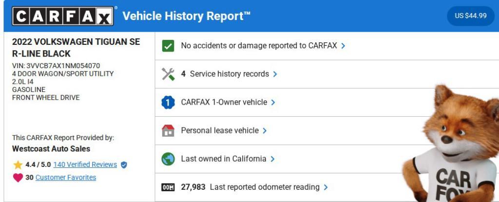 used 2022 Volkswagen Tiguan car, priced at $23,138