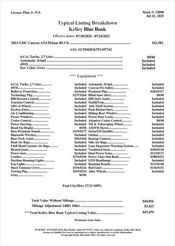 used 2023 GMC Canyon car, priced at $40,663