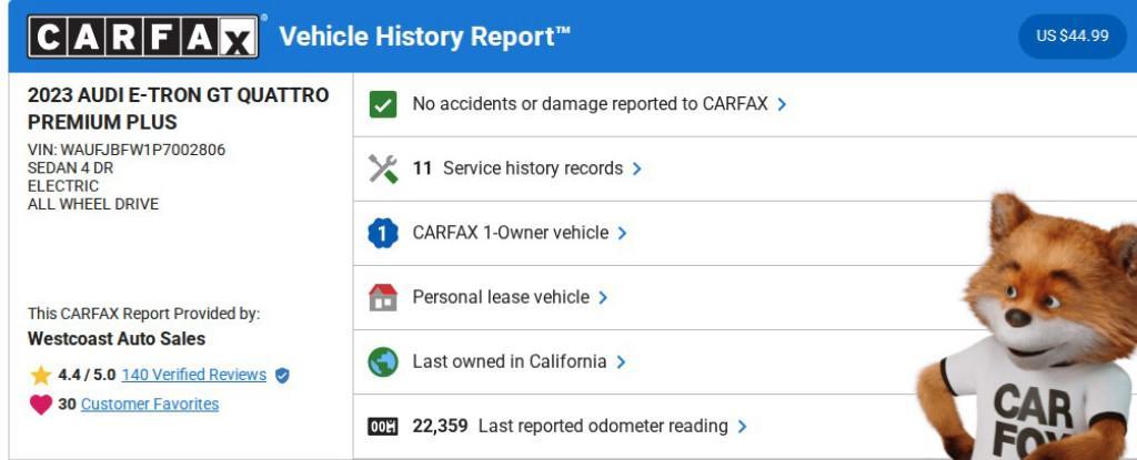 used 2023 Audi e-tron GT car, priced at $45,140