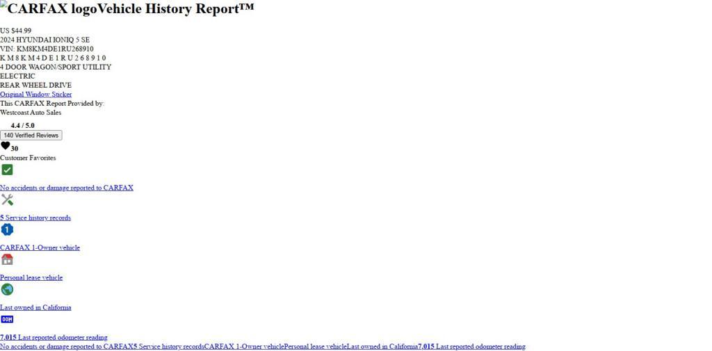 used 2024 Hyundai IONIQ 5 car, priced at $25,760