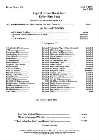 used 2022 Audi Q5 car, priced at $30,244