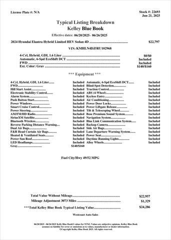 used 2024 Hyundai Elantra car, priced at $24,488