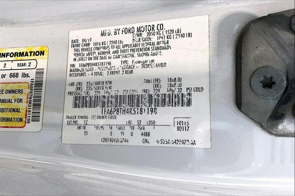 used 2019 Ford Mustang car, priced at $17,877