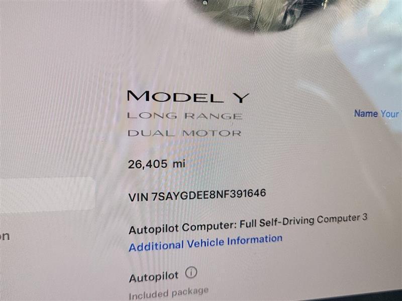 used 2022 Tesla Model Y car, priced at $31,995