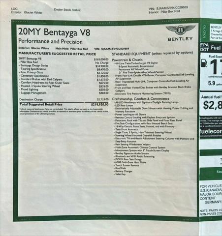 used 2020 Bentley Bentayga car, priced at $121,981