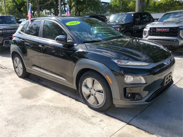 used 2021 Hyundai Kona EV car, priced at $15,650