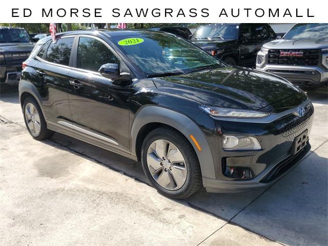 used 2021 Hyundai Kona EV car, priced at $15,250