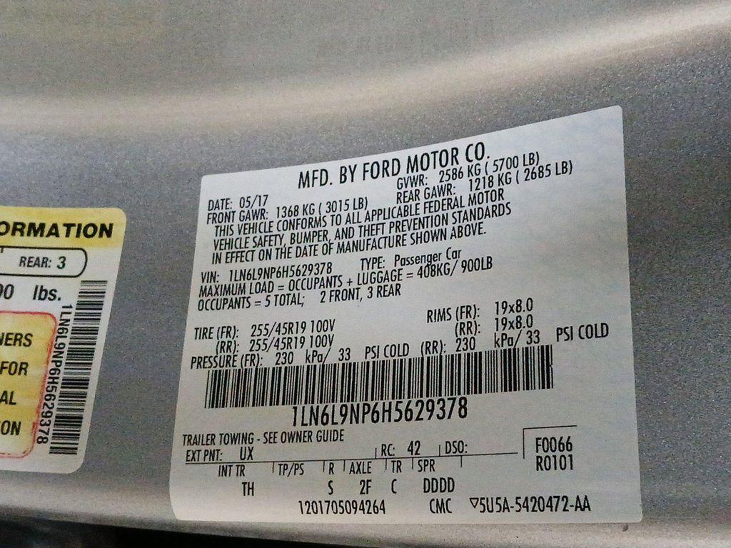 used 2017 Lincoln Continental car, priced at $23,900